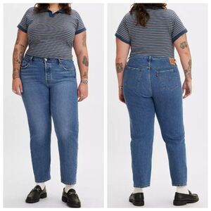 Levi's 501 Original Fit Jeans Worn In Indigo Medium Wash Blue Size 24W M NEW